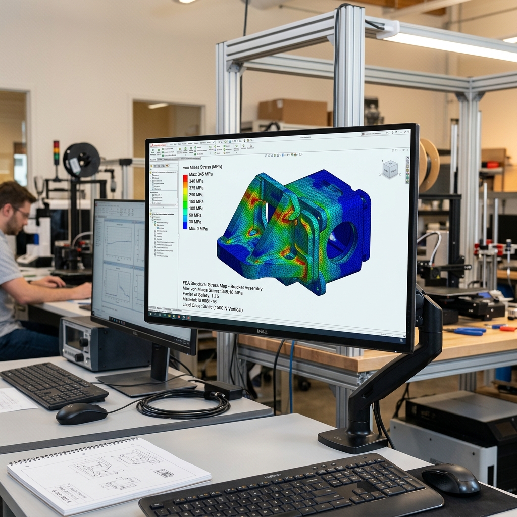 FEA Structural Stress Simulation Map