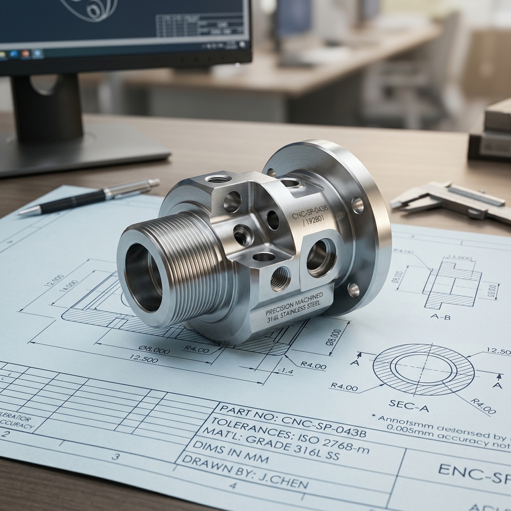 Precision Industrial Component Engineering Drawing